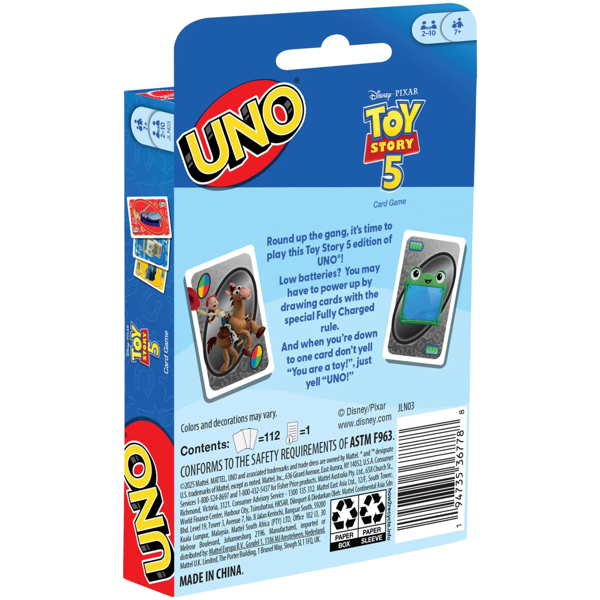 UNO Disney and Pixar Toy Story 5