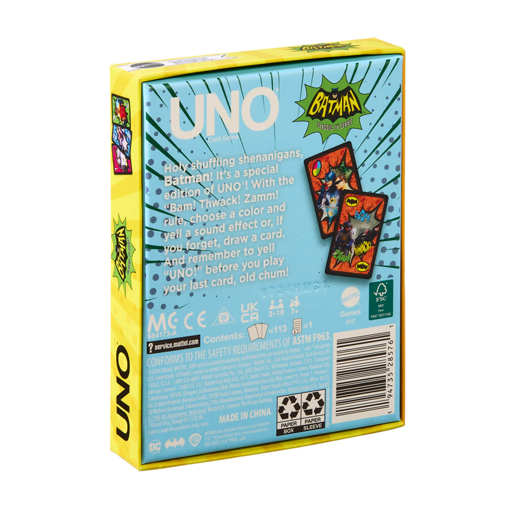 UNO Fandom Batman Classic TV Series Deck