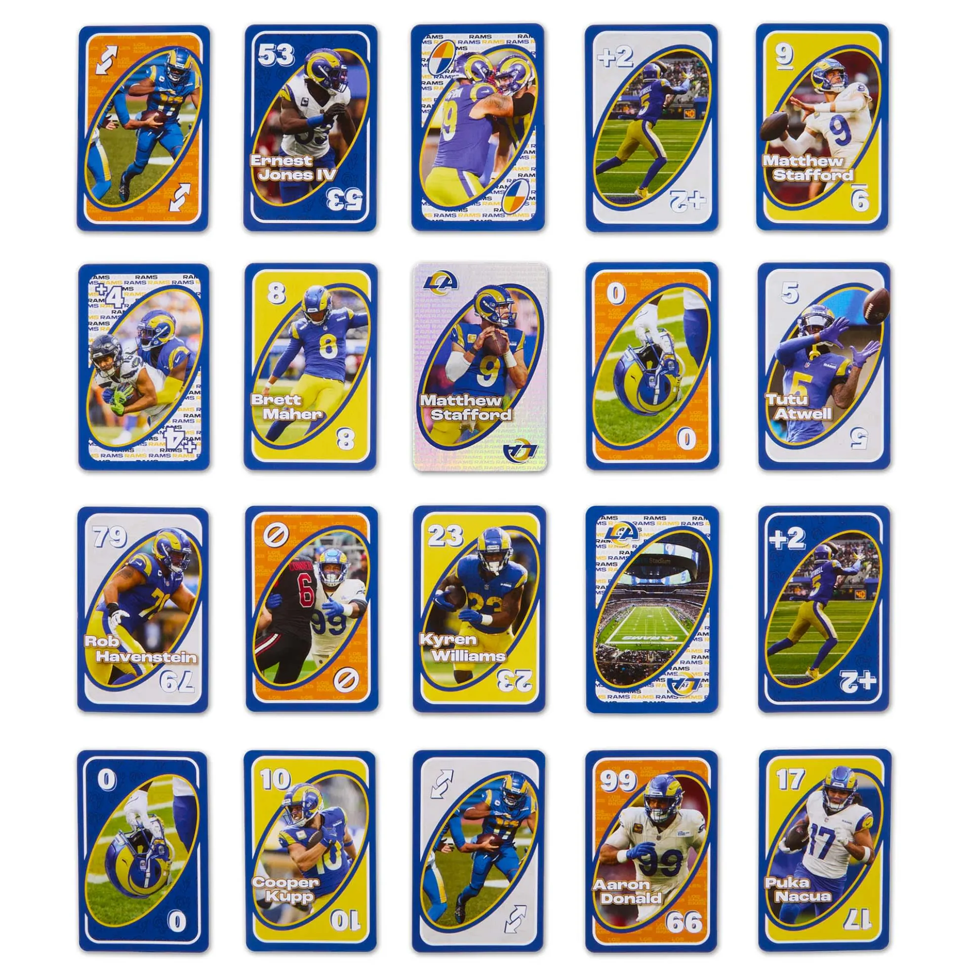 UNO Fandom NFL Los Angeles Rams Game Deck