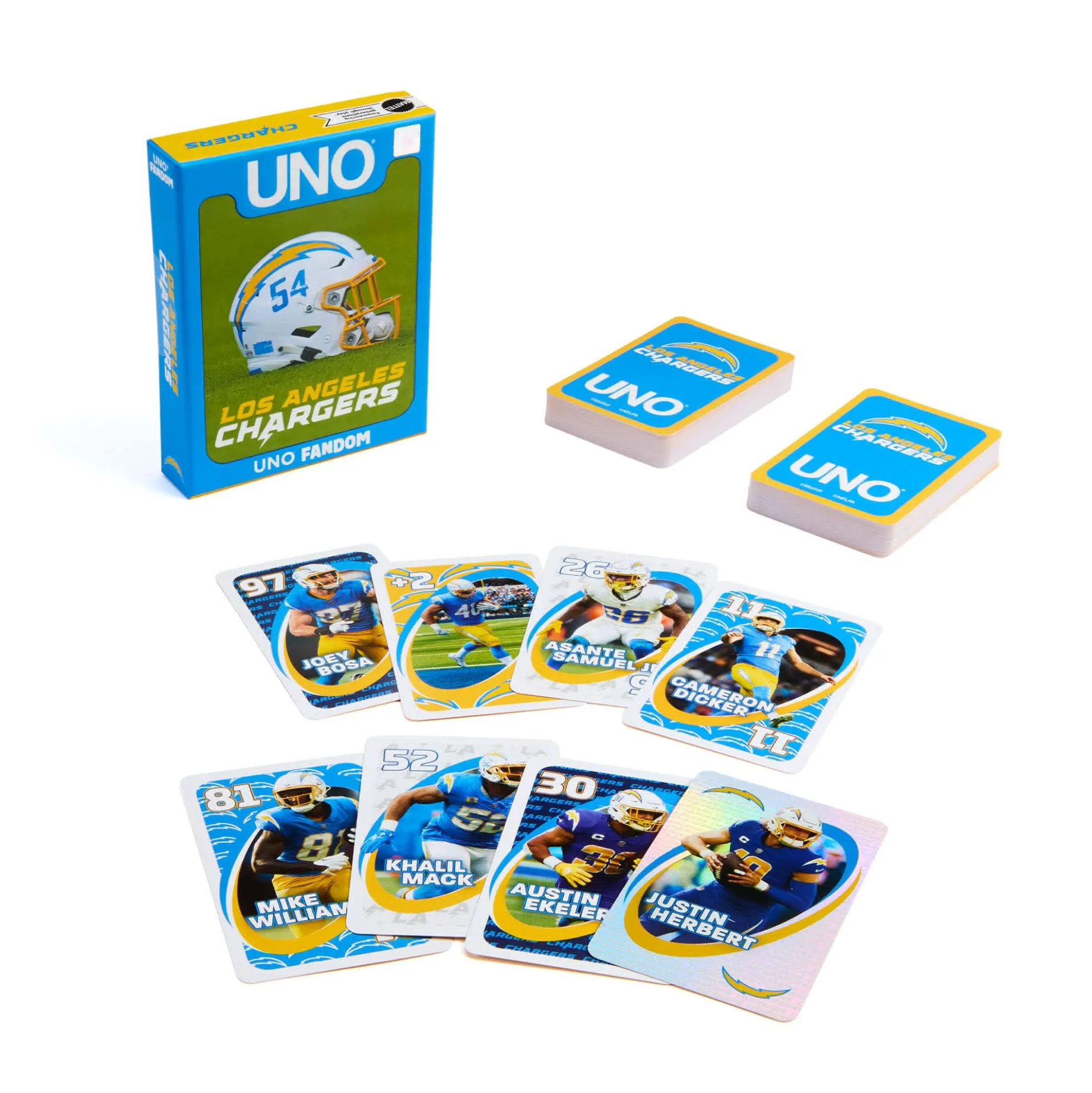 UNO Fandom NFL Los Angeles Chargers Game Deck