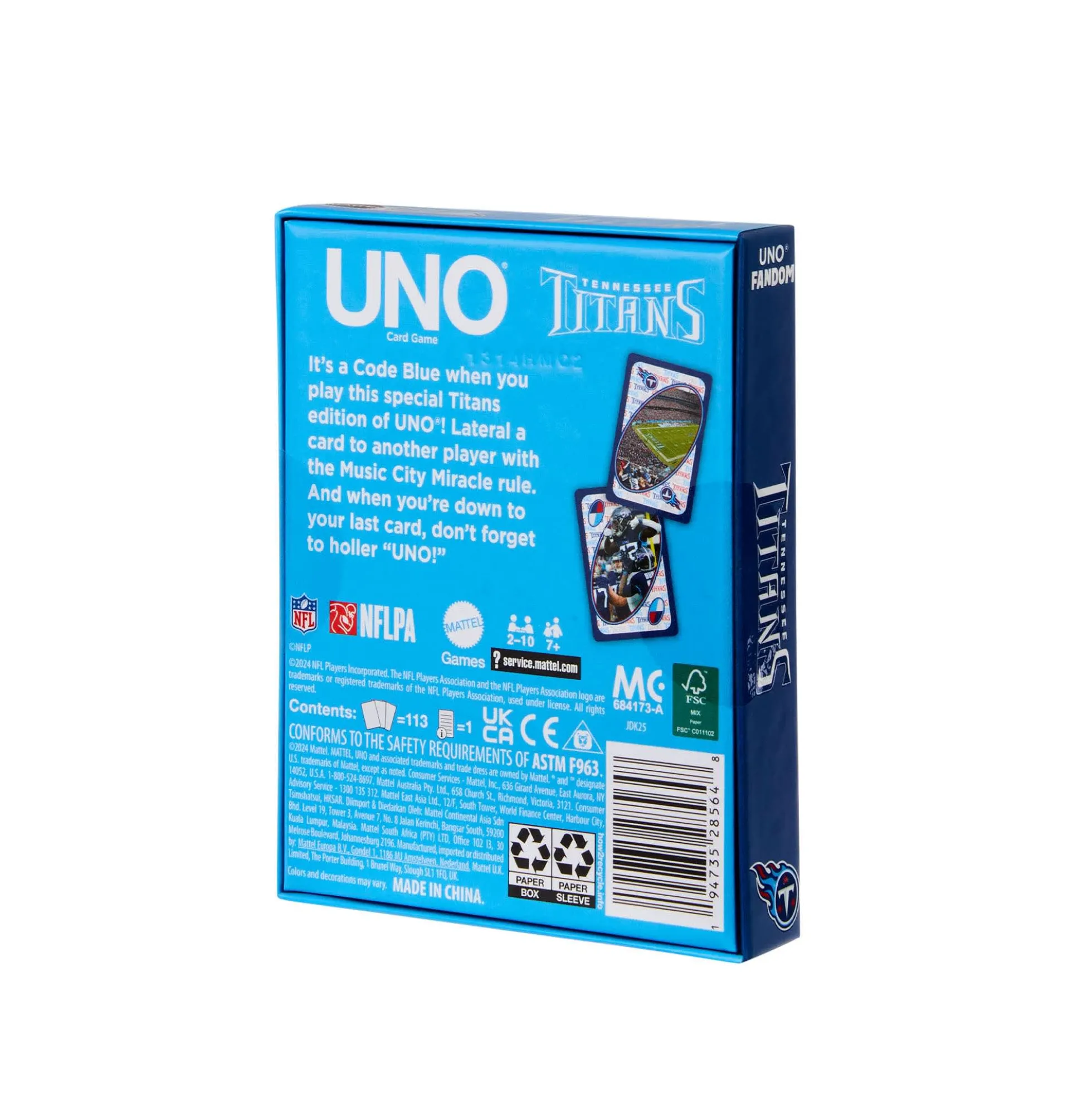 UNO Fandom NFL Tennessee Titans Game Deck