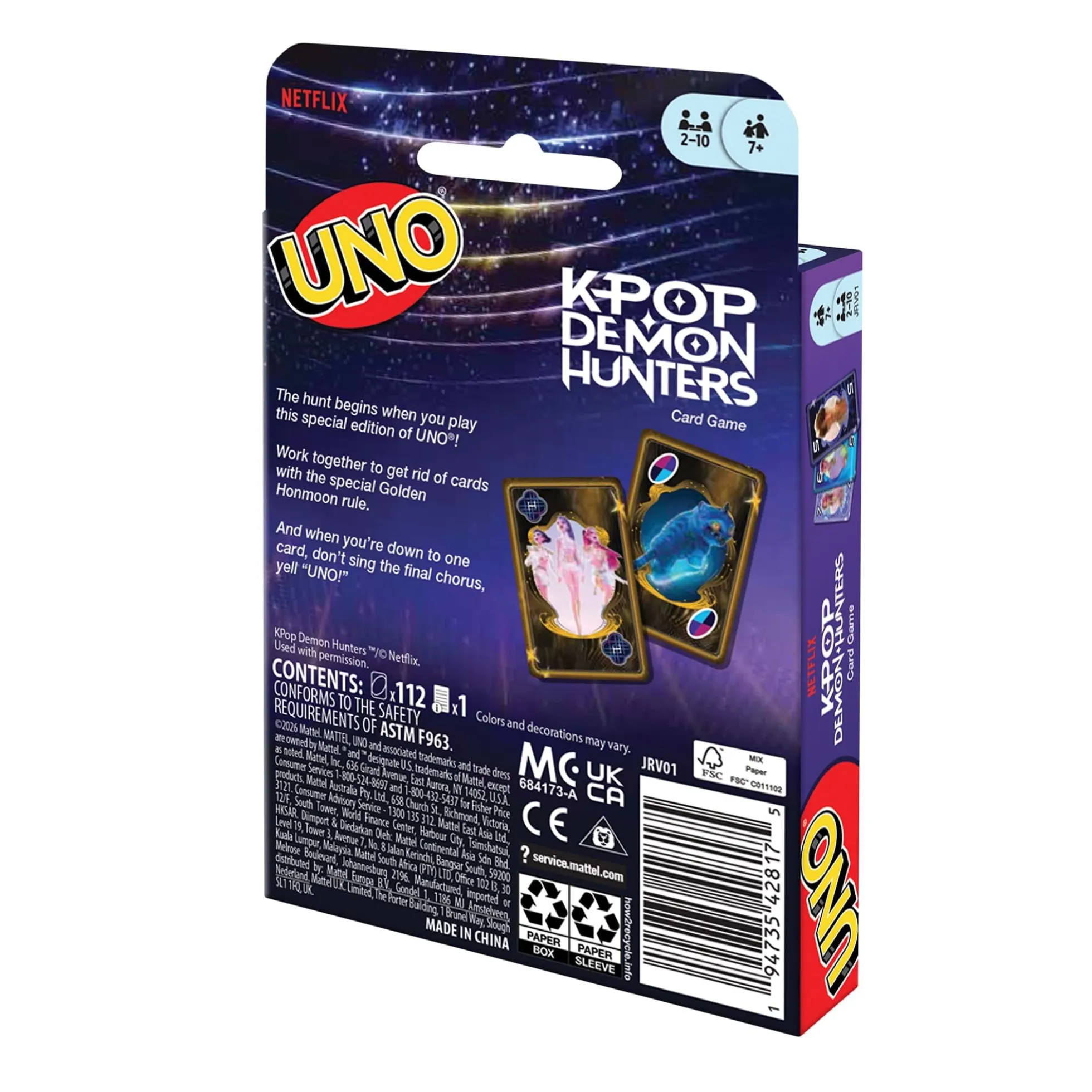 UNO KPop Demon Hunters Deck