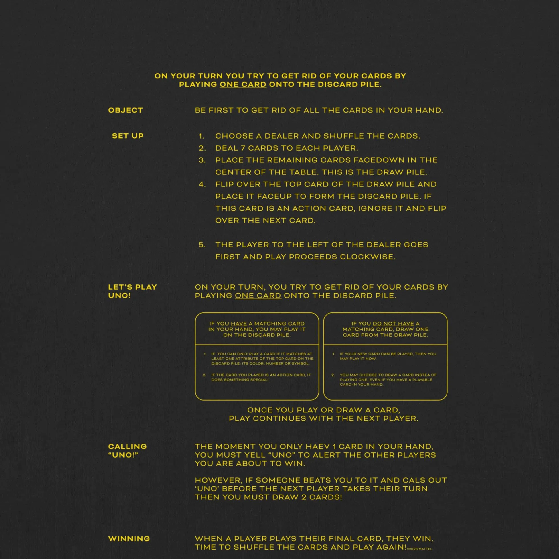 UNO Social Club Rules Black T-shirt