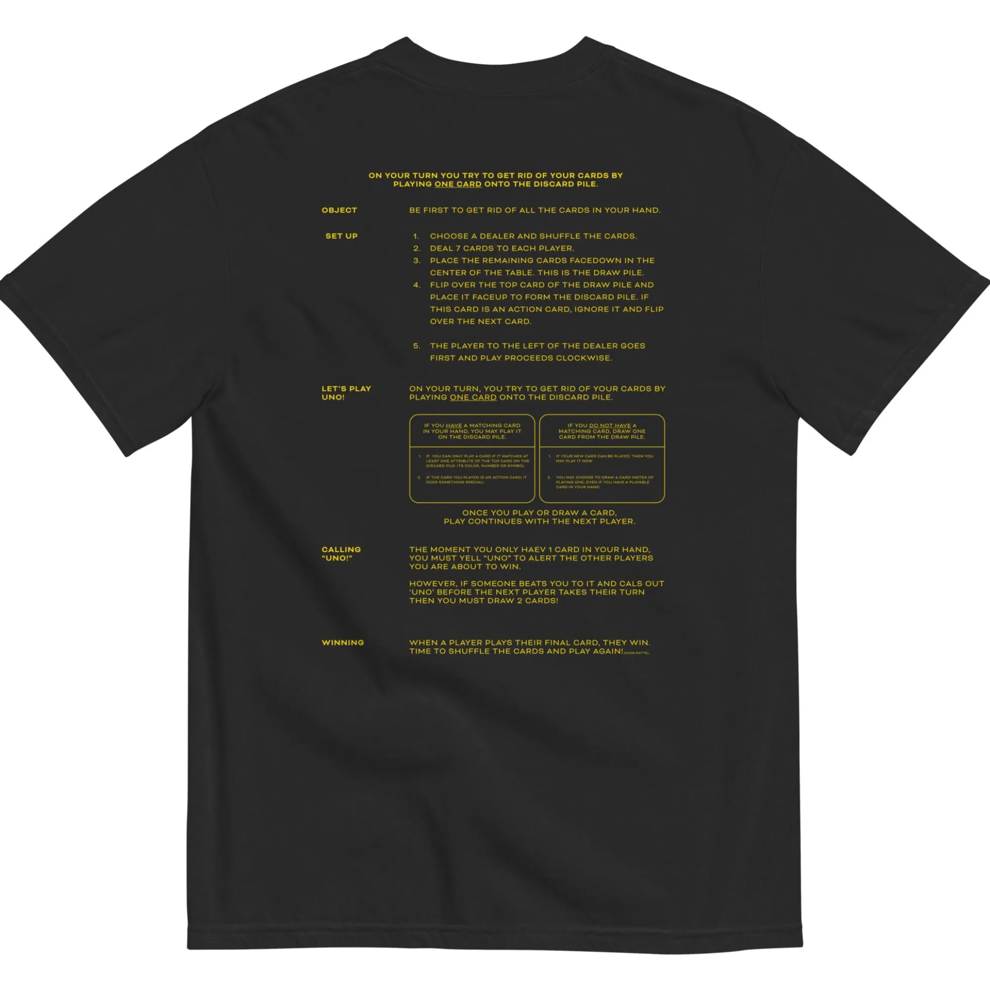 UNO Social Club Rules Black T-shirt