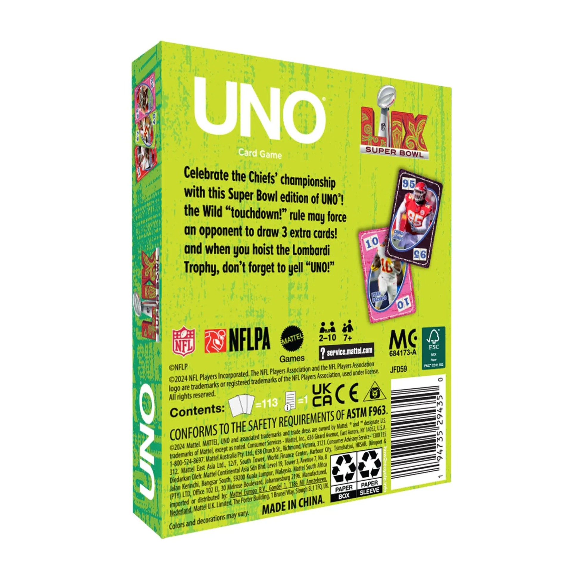 UNO Fandom x Super Bowl LIX Chiefs Card Game