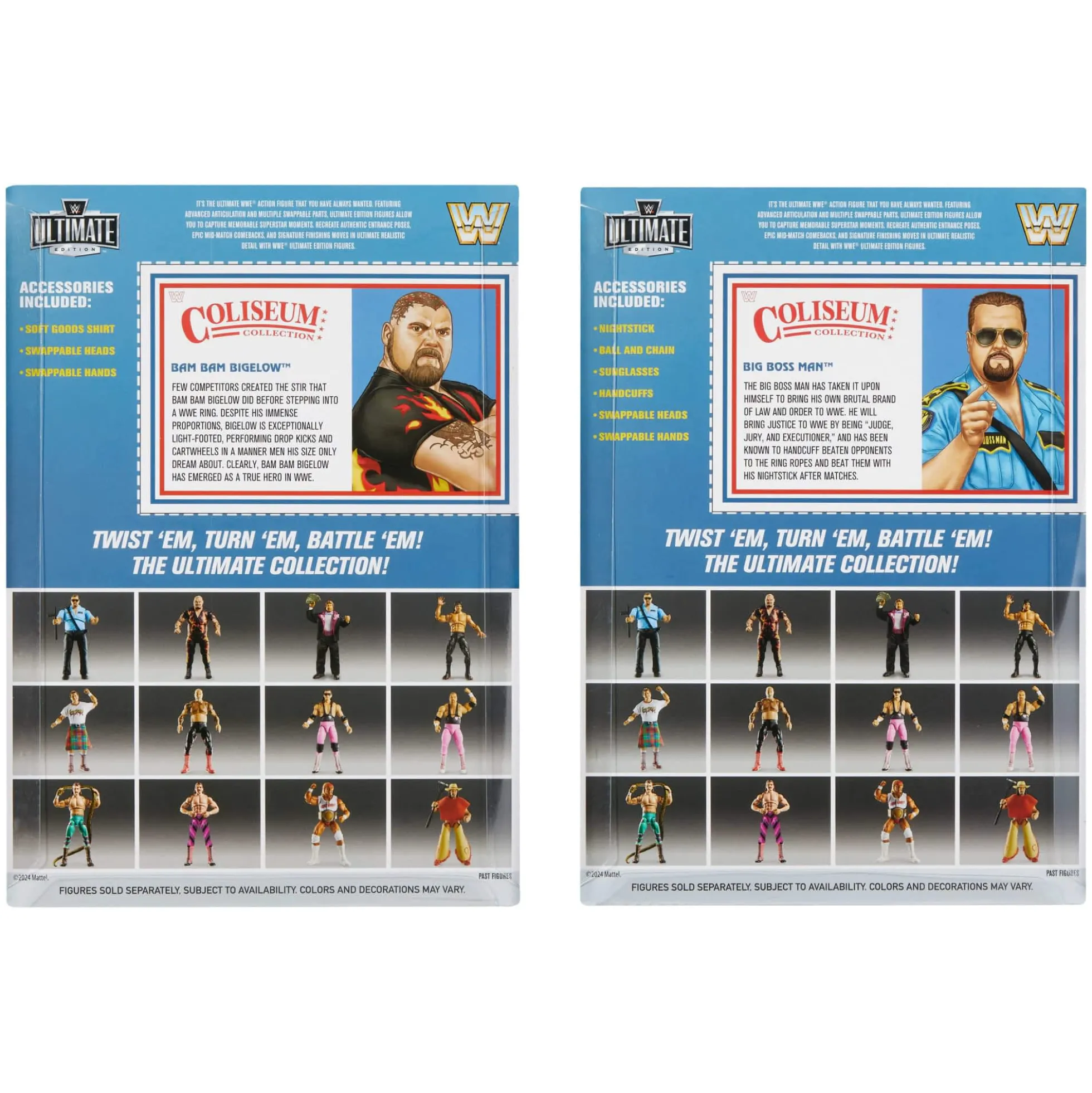 WWE Coliseum Collection Bam Bam Bigelow & Big Boss Man 2-Pack Action Figures