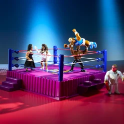 WWE Official Retro Collection Royal Rumble Ring and 4-Pack Bundle