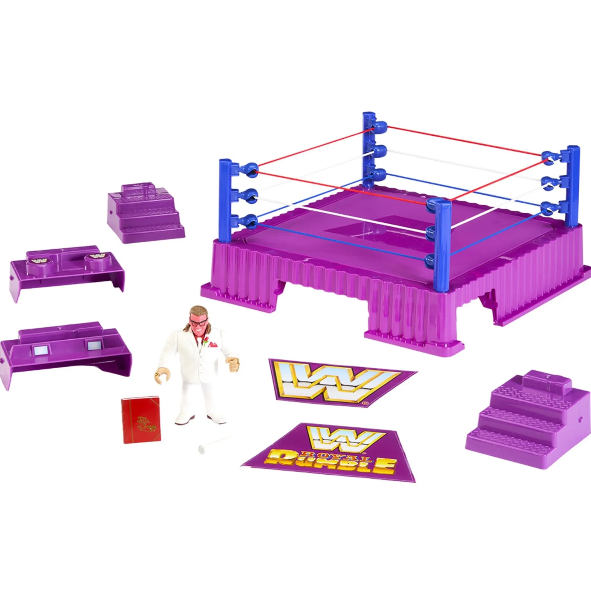 WWE Official Retro Collection Royal Rumble Ring and Brother Love Figure