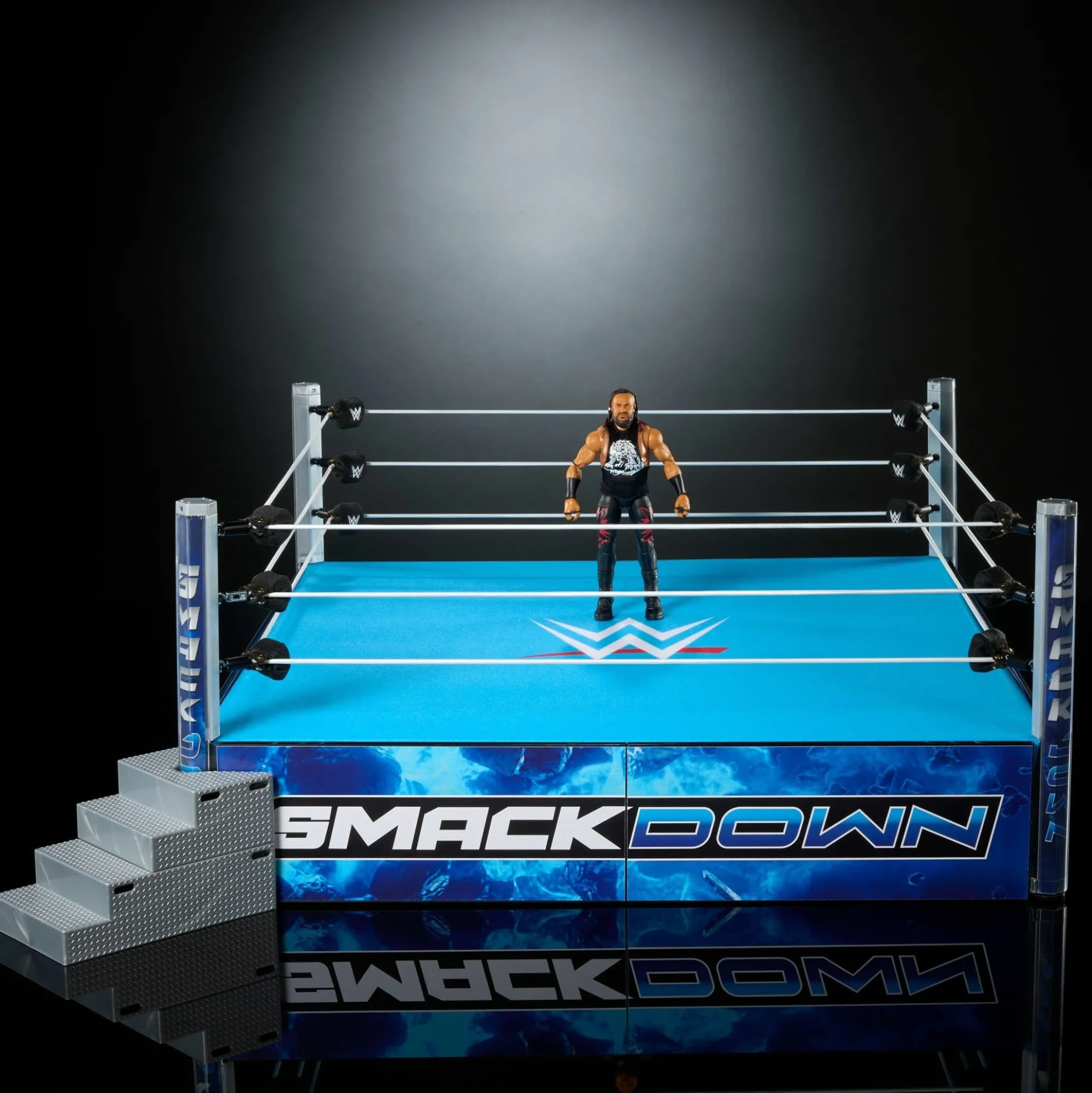 WWE Smack Down Wrestling Ring and WWE Ultimate Edition Jacob Fatu Figure